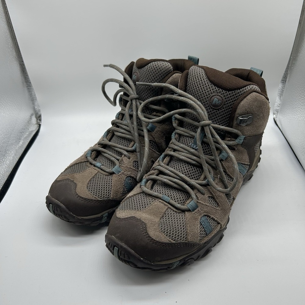 Merrell Deverta 2 Mid Hiking Boots Womens 8 Waterproof Suede Brown J034744
